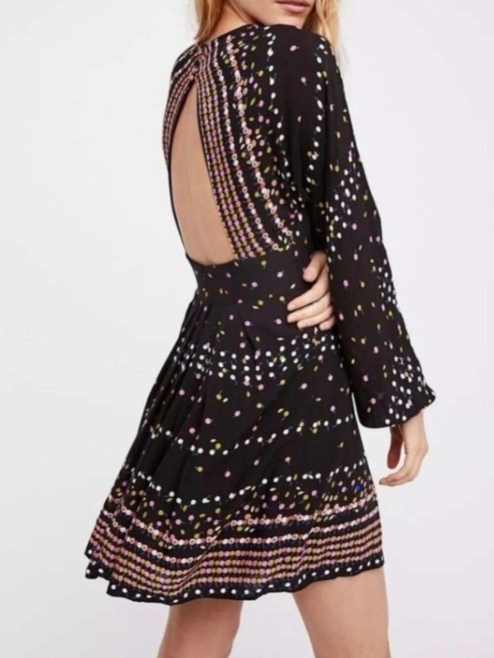 NWOT Free People Coryn Black Mini Dress - 4 - Picture 5 of 8